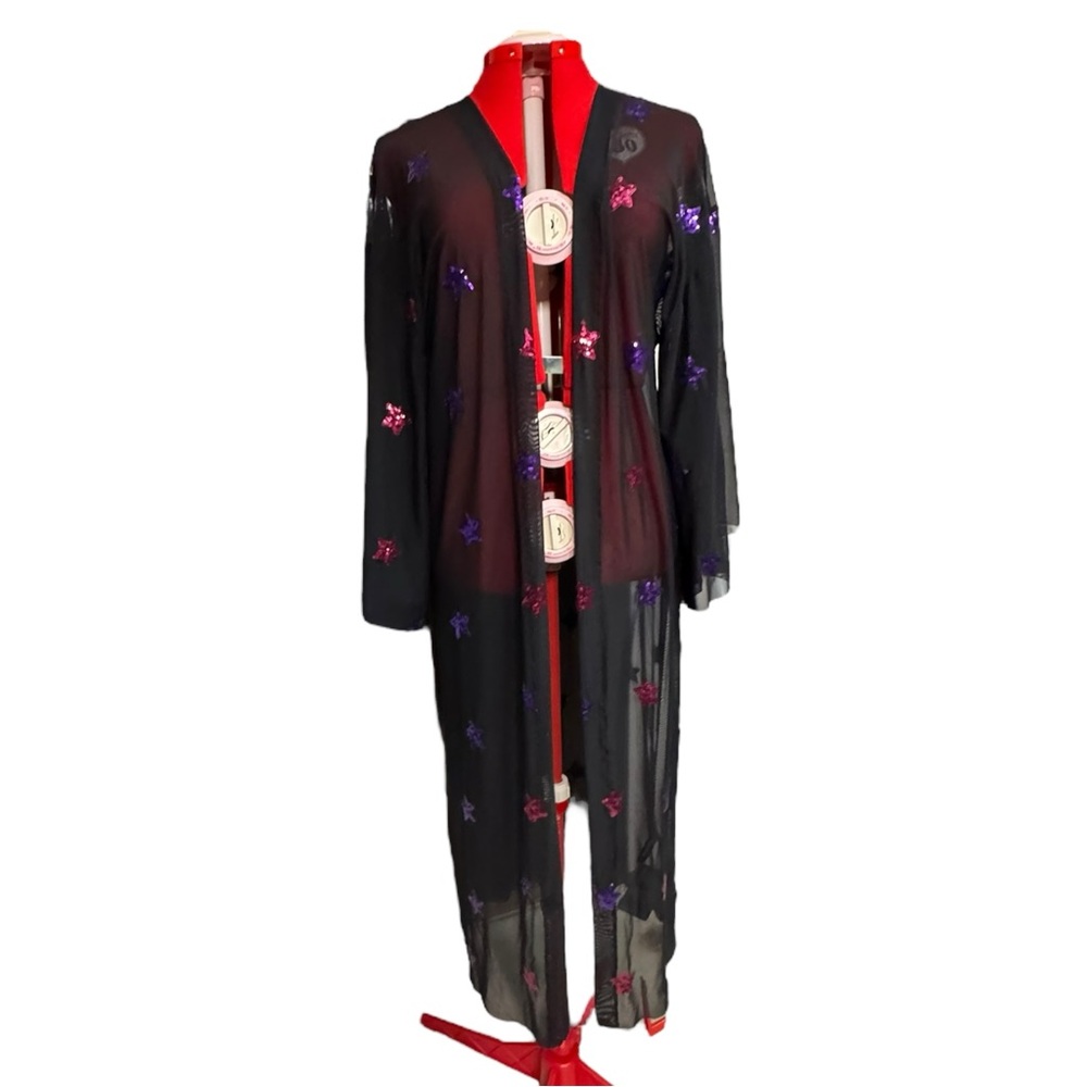 Blackmilk OSFA sheer kimono with stars